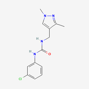 molecular formula C13H15ClN4O B5888226 N-(3-chlorophenyl)-N'-[(1,3-dimethyl-1H-pyrazol-4-yl)methyl]urea 