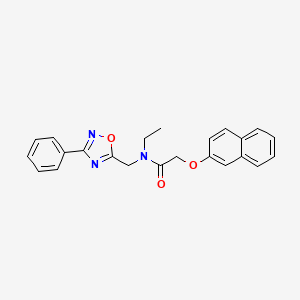 molecular formula C23H21N3O3 B5888232 N-ethyl-2-(2-naphthyloxy)-N-[(3-phenyl-1,2,4-oxadiazol-5-yl)methyl]acetamide 