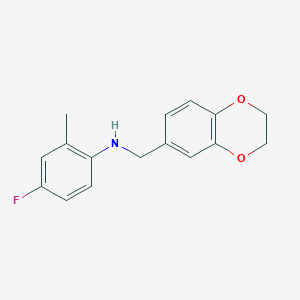 molecular formula C16H16FNO2 B5888276 N-(2,3-DIHYDRO-1,4-BENZODIOXIN-6-YLMETHYL)-N-(4-FLUORO-2-METHYLPHENYL)AMINE 