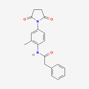 molecular formula C19H18N2O3 B5888397 N-[4-(2,5-dioxopyrrolidin-1-yl)-2-methylphenyl]-2-phenylacetamide 