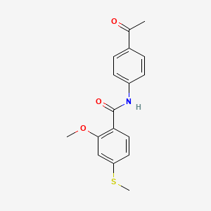 molecular formula C17H17NO3S B5888580 N-(4-acetylphenyl)-2-methoxy-4-(methylsulfanyl)benzamide 