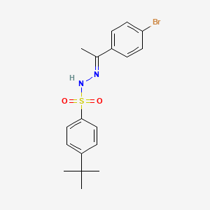 molecular formula C18H21BrN2O2S B5888853 N-[(E)-1-(4-bromophenyl)ethylideneamino]-4-tert-butylbenzenesulfonamide 