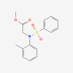 molecular formula C16H17NO4S B5889002 METHYL 2-[N-(2-METHYLPHENYL)BENZENESULFONAMIDO]ACETATE CAS No. 331749-97-4