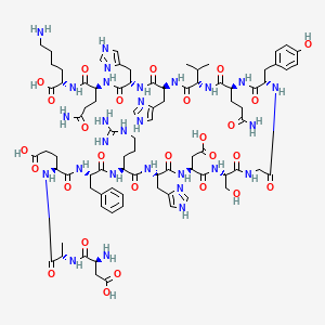molecular formula C84H120N28O27 B588902 L-alpha-Aspartyl-L-alanyl-L-alpha-glutamyl-L-phenylalanyl-L-arginyl-L-histidyl-L-alpha-aspartyl-L-serylglycyl-L-tyrosyl-L-glutaminyl-L-valyl-L-histidyl-L-histidyl-L-glutaminyl-L-lysine CAS No. 133605-53-5