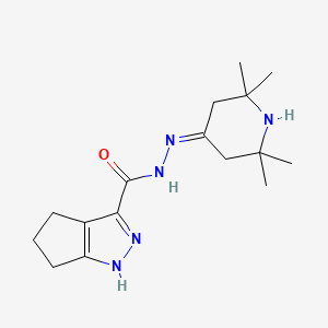 molecular formula C16H25N5O B5889194 N-[(2,2,6,6-tetramethylpiperidin-4-ylidene)amino]-1,4,5,6-tetrahydrocyclopenta[c]pyrazole-3-carboxamide 