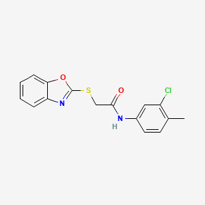 molecular formula C16H13ClN2O2S B5889273 2-(1,3-benzoxazol-2-ylsulfanyl)-N-(3-chloro-4-methylphenyl)acetamide 