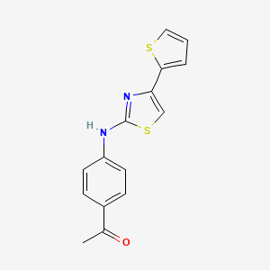 molecular formula C15H12N2OS2 B5889317 1-[4-[(4-Thiophen-2-yl-1,3-thiazol-2-yl)amino]phenyl]ethanone 
