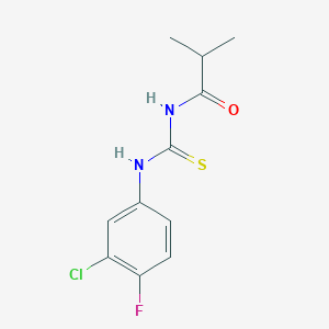 molecular formula C11H12ClFN2OS B5889344 N-[(3-chloro-4-fluorophenyl)carbamothioyl]-2-methylpropanamide 