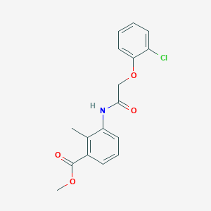 molecular formula C17H16ClNO4 B5889687 METHYL 3-{[2-(2-CHLOROPHENOXY)ACETYL]AMINO}-2-METHYLBENZOATE 