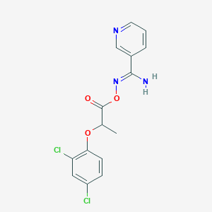 molecular formula C15H13Cl2N3O3 B5889701 N'-{[2-(2,4-dichlorophenoxy)propanoyl]oxy}pyridine-3-carboximidamide 