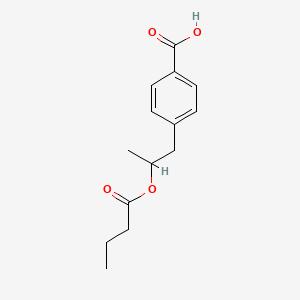 4-[2-(Butanoyloxy)propyl]benzoic acid