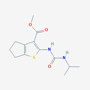 molecular formula C13H18N2O3S B5889820 methyl 2-{[(isopropylamino)carbonyl]amino}-5,6-dihydro-4H-cyclopenta[b]thiophene-3-carboxylate 