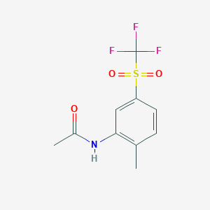 molecular formula C10H10F3NO3S B5889835 N-[2-methyl-5-(trifluoromethylsulfonyl)phenyl]acetamide 