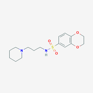 molecular formula C16H24N2O4S B5889988 N-[3-(1-piperidinyl)propyl]-2,3-dihydro-1,4-benzodioxine-6-sulfonamide 