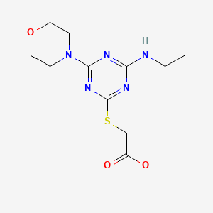 molecular formula C13H21N5O3S B5890058 methyl {[4-(isopropylamino)-6-(4-morpholinyl)-1,3,5-triazin-2-yl]thio}acetate 