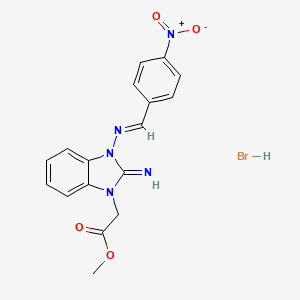 molecular formula C17H16BrN5O4 B5890094 methyl {2-imino-3-[(4-nitrobenzylidene)amino]-2,3-dihydro-1H-benzimidazol-1-yl}acetate hydrobromide 