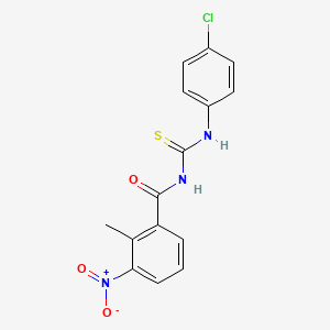 molecular formula C15H12ClN3O3S B5890105 N-[(4-chlorophenyl)carbamothioyl]-2-methyl-3-nitrobenzamide 