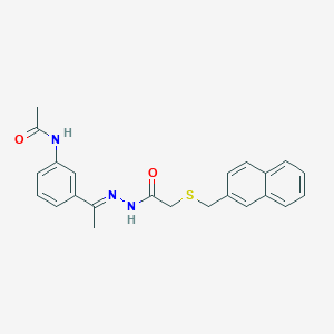 molecular formula C23H23N3O2S B5890251 N-[(E)-1-(3-acetamidophenyl)ethylideneamino]-2-(naphthalen-2-ylmethylsulfanyl)acetamide 