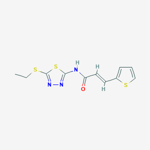 molecular formula C11H11N3OS3 B5890269 N-[5-(ethylthio)-1,3,4-thiadiazol-2-yl]-3-(2-thienyl)acrylamide 