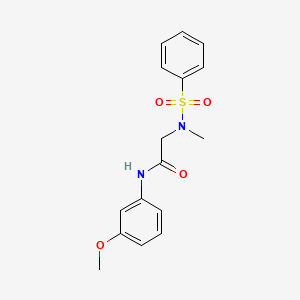 molecular formula C16H18N2O4S B5890282 N-(3-methoxyphenyl)-N~2~-methyl-N~2~-(phenylsulfonyl)glycinamide 
