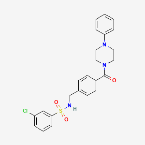 molecular formula C24H24ClN3O3S B5890510 3-chloro-N-{4-[(4-phenyl-1-piperazinyl)carbonyl]benzyl}benzenesulfonamide 