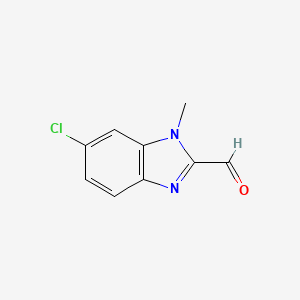 molecular formula C9H7ClN2O B589054 6-chloro-1-methyl-1H-1,3-benzodiazole-2-carbaldehyde CAS No. 156212-81-6