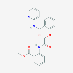 molecular formula C22H19N3O5 B5890554 methyl 2-[({2-[(2-pyridinylamino)carbonyl]phenoxy}acetyl)amino]benzoate 