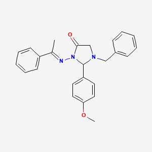 molecular formula C25H25N3O2 B5890559 1-benzyl-2-(4-methoxyphenyl)-3-[(1-phenylethylidene)amino]-4-imidazolidinone 