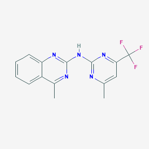 molecular formula C15H12F3N5 B5890568 4-methyl-N-[4-methyl-6-(trifluoromethyl)pyrimidin-2-yl]quinazolin-2-amine 