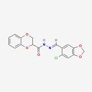 molecular formula C17H13ClN2O5 B5890634 N'-[(E)-(6-chloro-1,3-benzodioxol-5-yl)methylidene]-2,3-dihydro-1,4-benzodioxine-2-carbohydrazide 