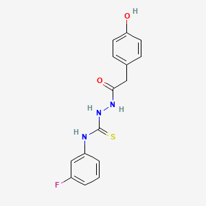 molecular formula C15H14FN3O2S B5890731 N-(3-fluorophenyl)-2-[(4-hydroxyphenyl)acetyl]hydrazinecarbothioamide 