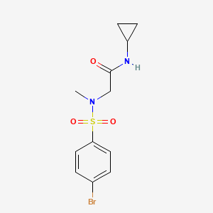 molecular formula C12H15BrN2O3S B5890933 N~2~-[(4-bromophenyl)sulfonyl]-N~1~-cyclopropyl-N~2~-methylglycinamide 