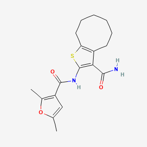 molecular formula C18H22N2O3S B5890952 N-(3-CARBAMOYL-4,5,6,7,8,9-HEXAHYDROCYCLOOCTA[B]THIOPHEN-2-YL)-2,5-DIMETHYL-3-FURAMIDE 