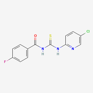 molecular formula C13H9ClFN3OS B5891025 N-[(5-chloropyridin-2-yl)carbamothioyl]-4-fluorobenzamide 