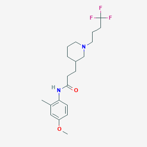 molecular formula C20H29F3N2O2 B5891082 N-(4-methoxy-2-methylphenyl)-3-[1-(4,4,4-trifluorobutyl)-3-piperidinyl]propanamide 