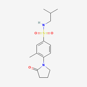 molecular formula C15H22N2O3S B5891090 N-isobutyl-3-methyl-4-(2-oxo-1-pyrrolidinyl)benzenesulfonamide 