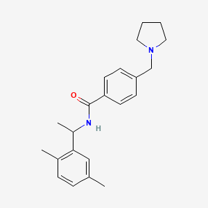 molecular formula C22H28N2O B5891098 N-[1-(2,5-DIMETHYLPHENYL)ETHYL]-4-[(PYRROLIDIN-1-YL)METHYL]BENZAMIDE 