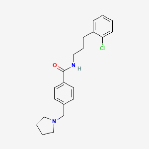 molecular formula C21H25ClN2O B5891111 N-[3-(2-CHLOROPHENYL)PROPYL]-4-[(PYRROLIDIN-1-YL)METHYL]BENZAMIDE 