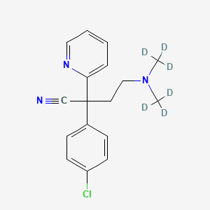 molecular formula C17H18ClN3 B589113 Chlorpheniramine Nitrile-d6 CAS No. 1329488-38-1