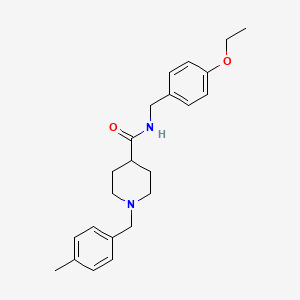 molecular formula C23H30N2O2 B5891299 N-[(4-ethoxyphenyl)methyl]-1-[(4-methylphenyl)methyl]piperidine-4-carboxamide 