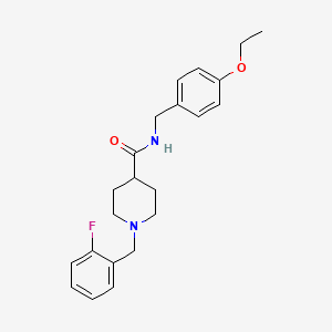 molecular formula C22H27FN2O2 B5891301 N-[(4-ethoxyphenyl)methyl]-1-[(2-fluorophenyl)methyl]piperidine-4-carboxamide 
