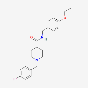 molecular formula C22H27FN2O2 B5891307 N-[(4-ethoxyphenyl)methyl]-1-[(4-fluorophenyl)methyl]piperidine-4-carboxamide 