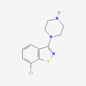 molecular formula C11H12ClN3S B589135 7-Chloro-3-(piperazin-1-yl)benzol[d]isothiazole CAS No. 1329835-54-2