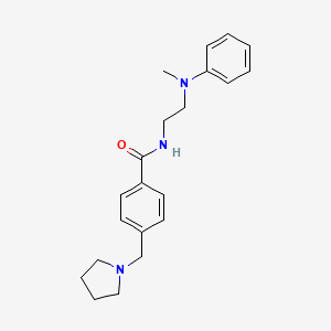 molecular formula C21H27N3O B5891376 N-{2-[METHYL(PHENYL)AMINO]ETHYL}-4-[(PYRROLIDIN-1-YL)METHYL]BENZAMIDE 