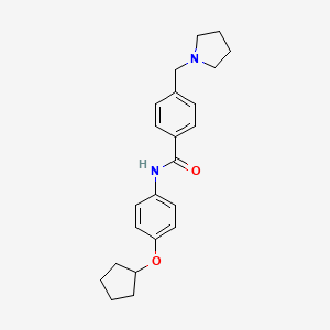 molecular formula C23H28N2O2 B5891402 N-[4-(CYCLOPENTYLOXY)PHENYL]-4-[(PYRROLIDIN-1-YL)METHYL]BENZAMIDE 