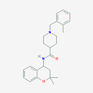 molecular formula C25H32N2O2 B5891427 N-(2,2-DIMETHYL-3,4-DIHYDRO-2H-1-BENZOPYRAN-4-YL)-1-[(2-METHYLPHENYL)METHYL]PIPERIDINE-4-CARBOXAMIDE 