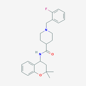 molecular formula C24H29FN2O2 B5891429 N-(2,2-DIMETHYL-3,4-DIHYDRO-2H-1-BENZOPYRAN-4-YL)-1-[(2-FLUOROPHENYL)METHYL]PIPERIDINE-4-CARBOXAMIDE 