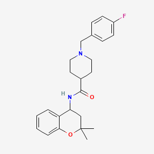 molecular formula C24H29FN2O2 B5891430 N-(2,2-DIMETHYL-3,4-DIHYDRO-2H-1-BENZOPYRAN-4-YL)-1-[(4-FLUOROPHENYL)METHYL]PIPERIDINE-4-CARBOXAMIDE 