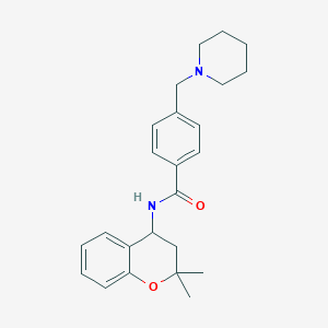 molecular formula C24H30N2O2 B5891440 N-(2,2-dimethyl-3,4-dihydro-2H-chromen-4-yl)-4-(1-piperidinylmethyl)benzamide 