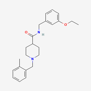 molecular formula C23H30N2O2 B5891446 N-[(3-ethoxyphenyl)methyl]-1-[(2-methylphenyl)methyl]piperidine-4-carboxamide 